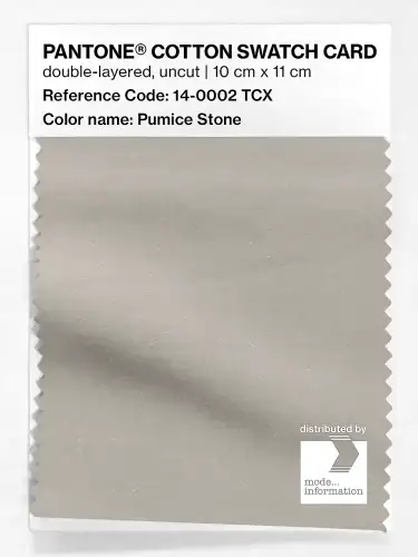 PANTONE® COTTON SWATCH CARD 14-0002 TCX Pumice Stone