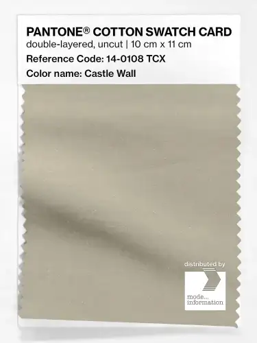 PANTONE® COTTON SWATCH CARD 14-0108 TCX Castle Wall