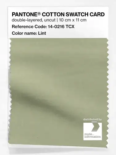 PANTONE® COTTON SWATCH CARD 14-0216 TCX Lint