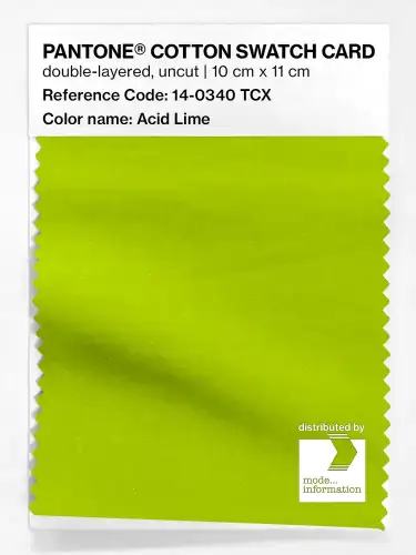 PANTONE® COTTON SWATCH CARD 14-0340 TCX Acid Lime