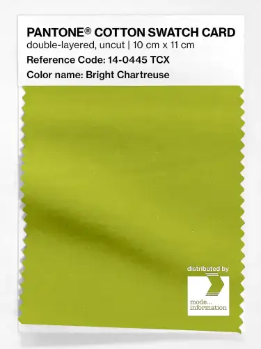 PANTONE® COTTON SWATCH CARD 14-0445 TCX Bright Chartreuse