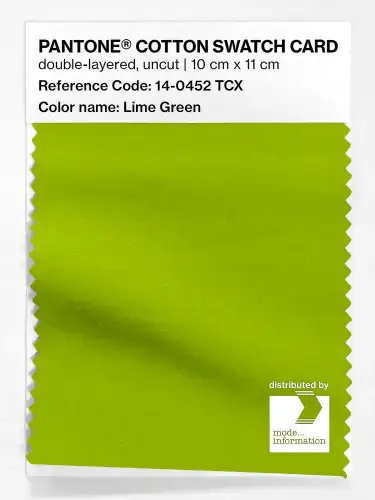 PANTONE® COTTON SWATCH CARD 14-0452 TCX Lime Green