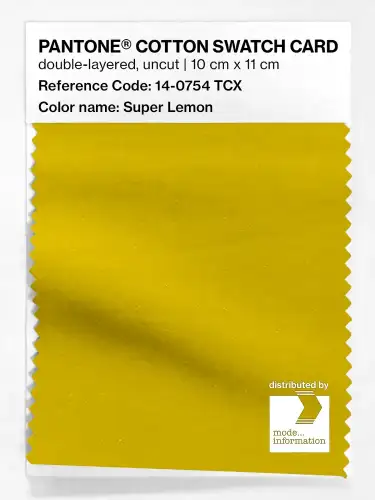 PANTONE® COTTON SWATCH CARD 14-0754 TCX Super Lemon