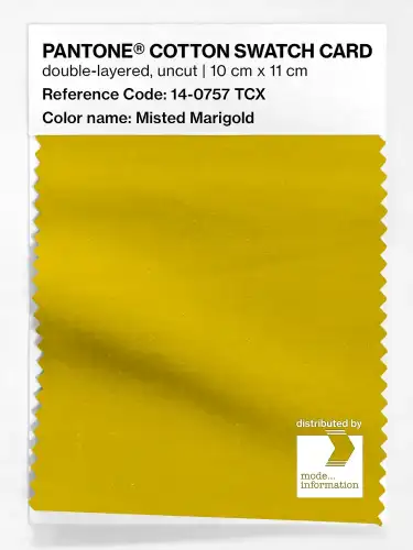 PANTONE® COTTON SWATCH CARD 14-0757 TCX Misted Marigold