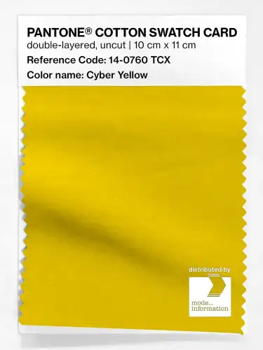 PANTONE® COTTON SWATCH CARD 14-0760 TCX Cyber Yellow