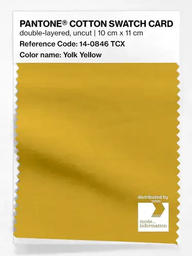 PANTONE® COTTON SWATCH CARD 14-0846 TCX Yolk Yellow