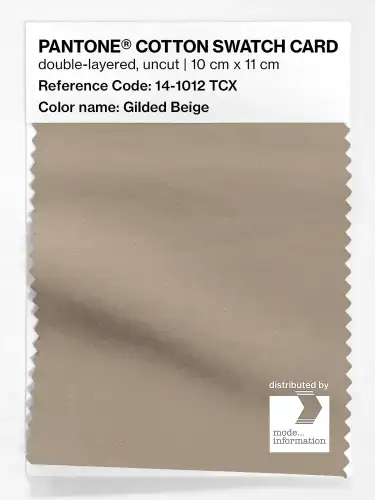 PANTONE® COTTON SWATCH CARD 14-1012 TCX Gilded Beige