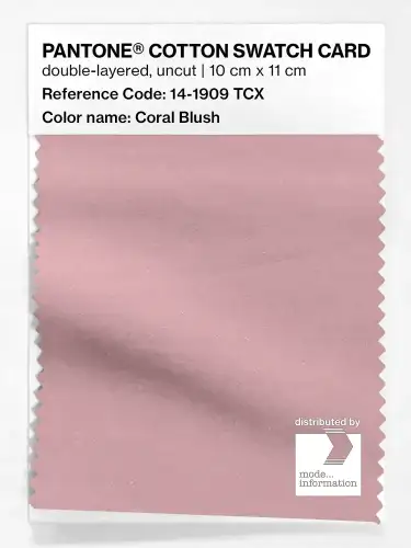 PANTONE® COTTON SWATCH CARD 14-1909 TCX Coral Blush