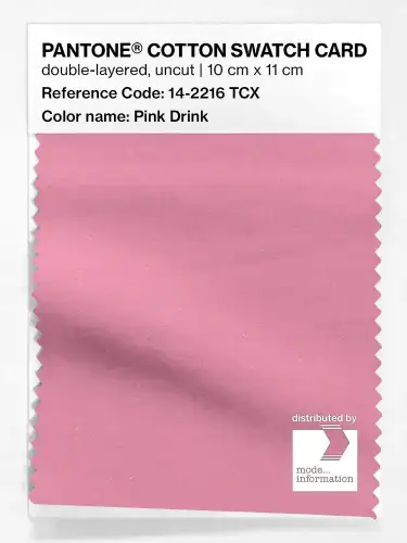 PANTONE® COTTON SWATCH CARD 14-2216 TCX Pink Drink