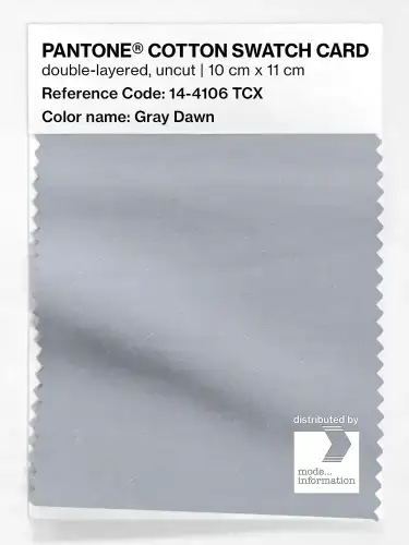 PANTONE® COTTON SWATCH CARD 14-4106 TCX Gray Dawn