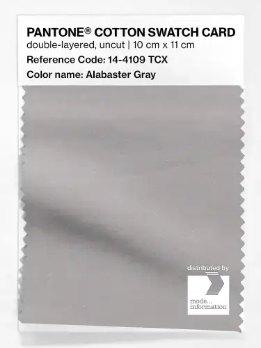 PANTONE® COTTON SWATCH CARD 14-4109 TCX Alabaster Gray