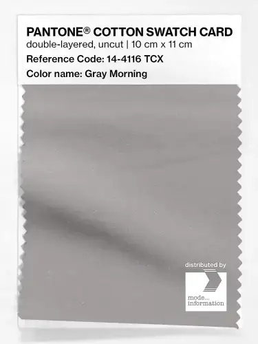 PANTONE® COTTON SWATCH CARD 14-4116 TCX Gray Morning