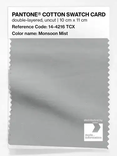 PANTONE® COTTON SWATCH CARD 14-4216 TCX Monsoon Mist