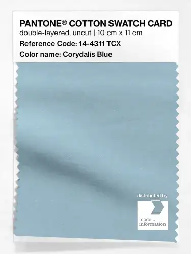 PANTONE® COTTON SWATCH CARD 14-4311 TCX Corydalis Blue