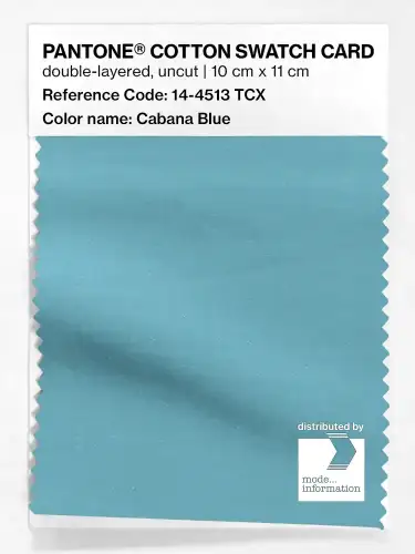 PANTONE® COTTON SWATCH CARD 14-4513 TCX Cabana Blue