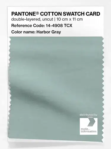 PANTONE® COTTON SWATCH CARD 14-4908 TCX Harbor Gray