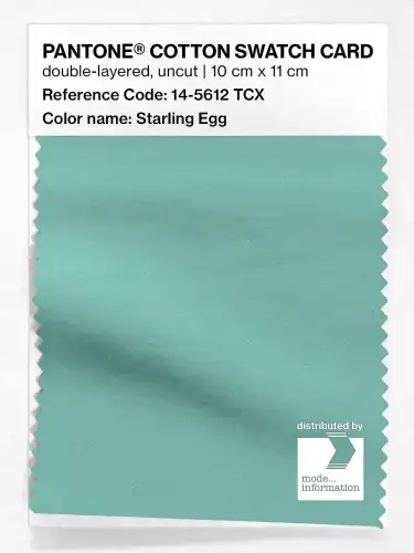PANTONE® COTTON SWATCH CARD 14-5612 TCX Starling Egg