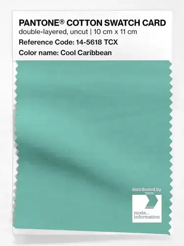 PANTONE® COTTON SWATCH CARD 14-5618 TCX Cool Caribbean