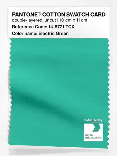 PANTONE® COTTON SWATCH CARD 14-5721 TCX Electric Green