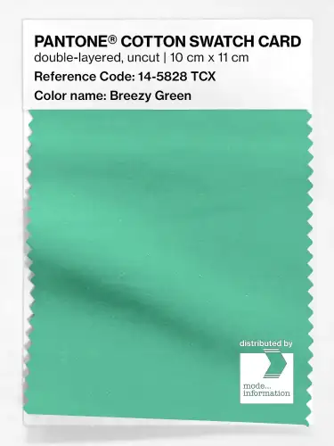 PANTONE® COTTON SWATCH CARD 14-5828 TCX Breezy Green