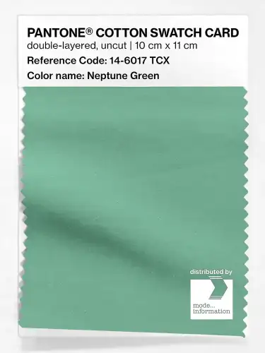 PANTONE® COTTON SWATCH CARD 14-6017 TCX Neptune Green