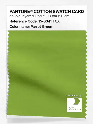 PANTONE® COTTON SWATCH CARD 15-0341 TCX Parrot Green