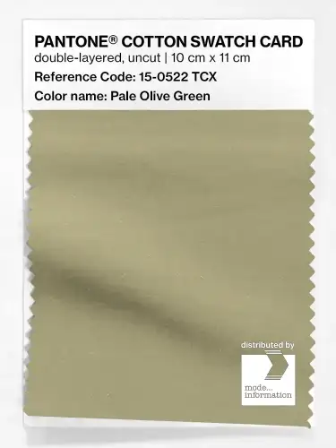 PANTONE® COTTON SWATCH CARD 15-0522 TCX Pale Olive Green