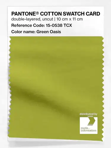 PANTONE® COTTON SWATCH CARD 15-0538 TCX Green Oasis