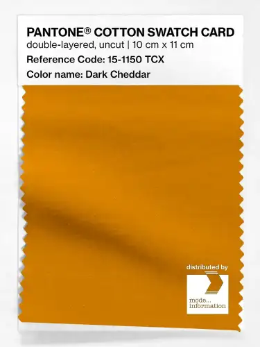 PANTONE® COTTON SWATCH CARD 15-1150 TCX Dark Cheddar
