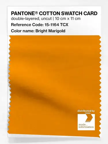 PANTONE® COTTON SWATCH CARD 15-1164 TCX Bright Marigold
