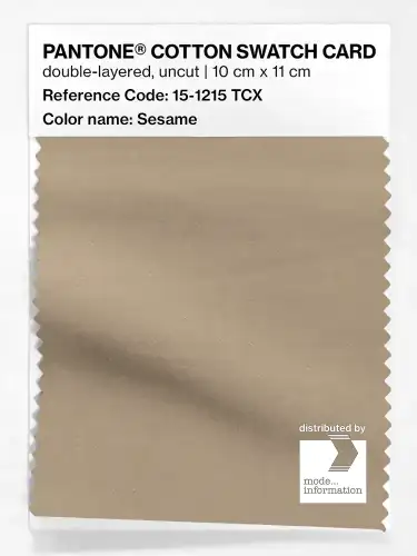 PANTONE® COTTON SWATCH CARD 15-1215 TCX Sesame