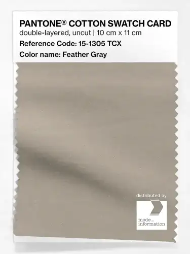 PANTONE® COTTON SWATCH CARD 15-1305 TCX Feather Gray