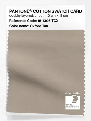PANTONE® COTTON SWATCH CARD 15-1306 TCX Oxford Tan
