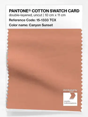 PANTONE® COTTON SWATCH CARD 15-1333 TCX Canyon Sunset