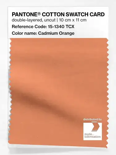 PANTONE® COTTON SWATCH CARD 15-1340 TCX Cadmium Orange