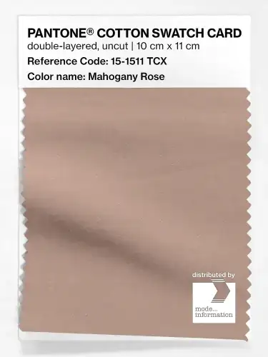 PANTONE® COTTON SWATCH CARD 15-1511 TCX Mahogany Rose