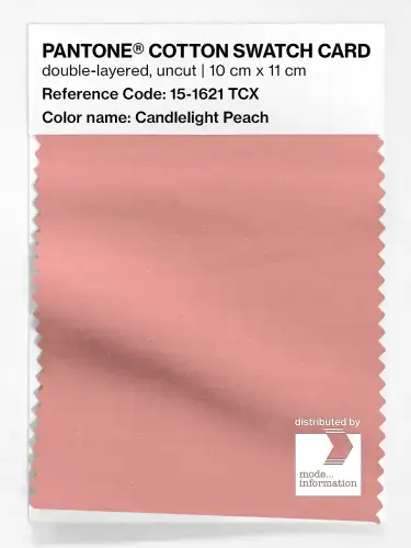 PANTONE® COTTON SWATCH CARD 15-1621 TCX Candlelight Peach