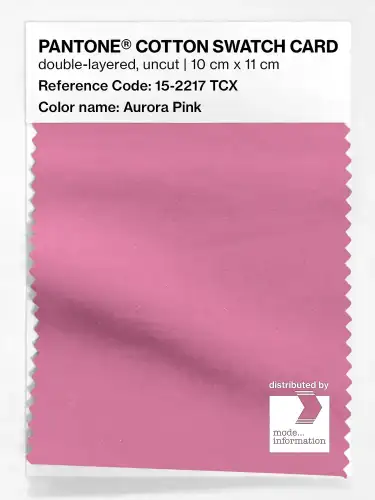 PANTONE® COTTON SWATCH CARD 15-2217 TCX Aurora Pink