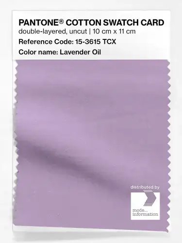 PANTONE® COTTON SWATCH CARD 15-3615 TCX Lavender Oil