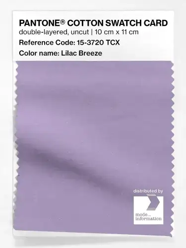 PANTONE® COTTON SWATCH CARD 15-3720 TCX Lilac Breeze