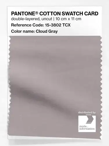 PANTONE® COTTON SWATCH CARD 15-3802 TCX Cloud Gray