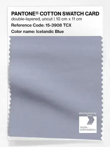PANTONE® COTTON SWATCH CARD 15-3908 TCX Icelandic Blue