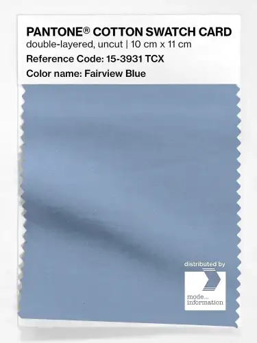 PANTONE® COTTON SWATCH CARD 15-3931 TCX Fairview Blue