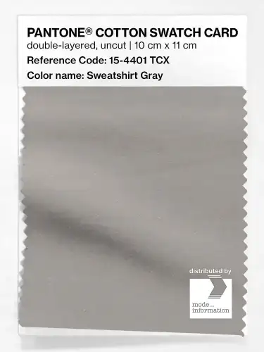 PANTONE® COTTON SWATCH CARD 15-4401 TCX Sweatshirt Gray