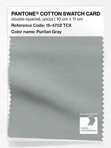 PANTONE® COTTON SWATCH CARD 15-4702 TCX Puritan Gray
