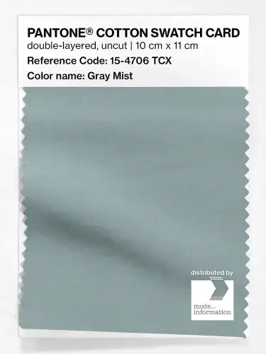 PANTONE® COTTON SWATCH CARD 15-4706 TCX Gray Mist