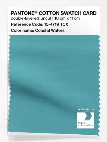PANTONE® COTTON SWATCH CARD 15-4719 TCX Coastal Waters