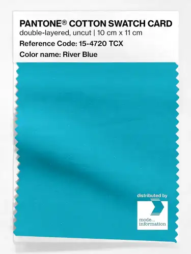 PANTONE® COTTON SWATCH CARD 15-4720 TCX River Blue