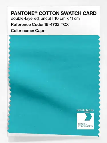 PANTONE® COTTON SWATCH CARD 15-4722 TCX Capri
