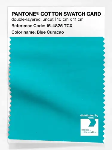 PANTONE® COTTON SWATCH CARD 15-4825 TCX Blue Curacao